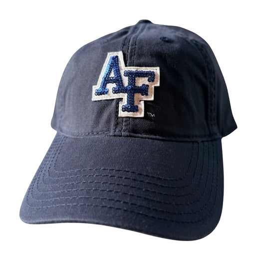 Women's Relaxed Twill Sequined Air Force Hat Dark Blue