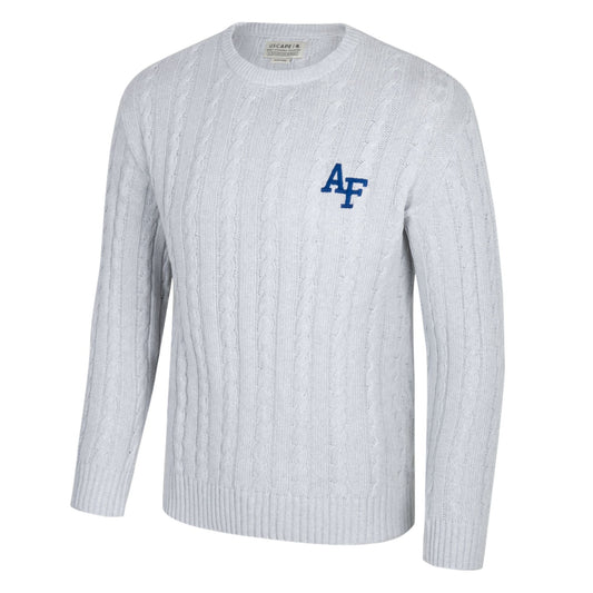 Grey Cable Knit Pullover Sweater