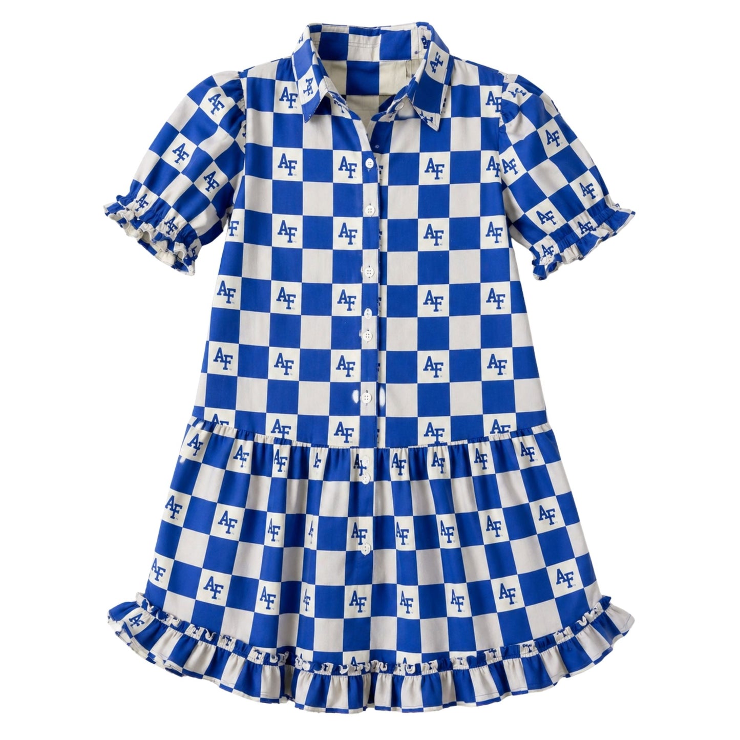 Air Force Gingham Ruffle Dress