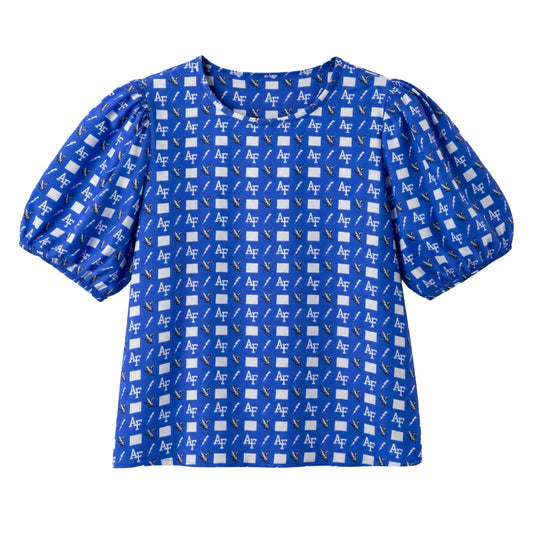Air Force Twill Puff Sleeve Blouse