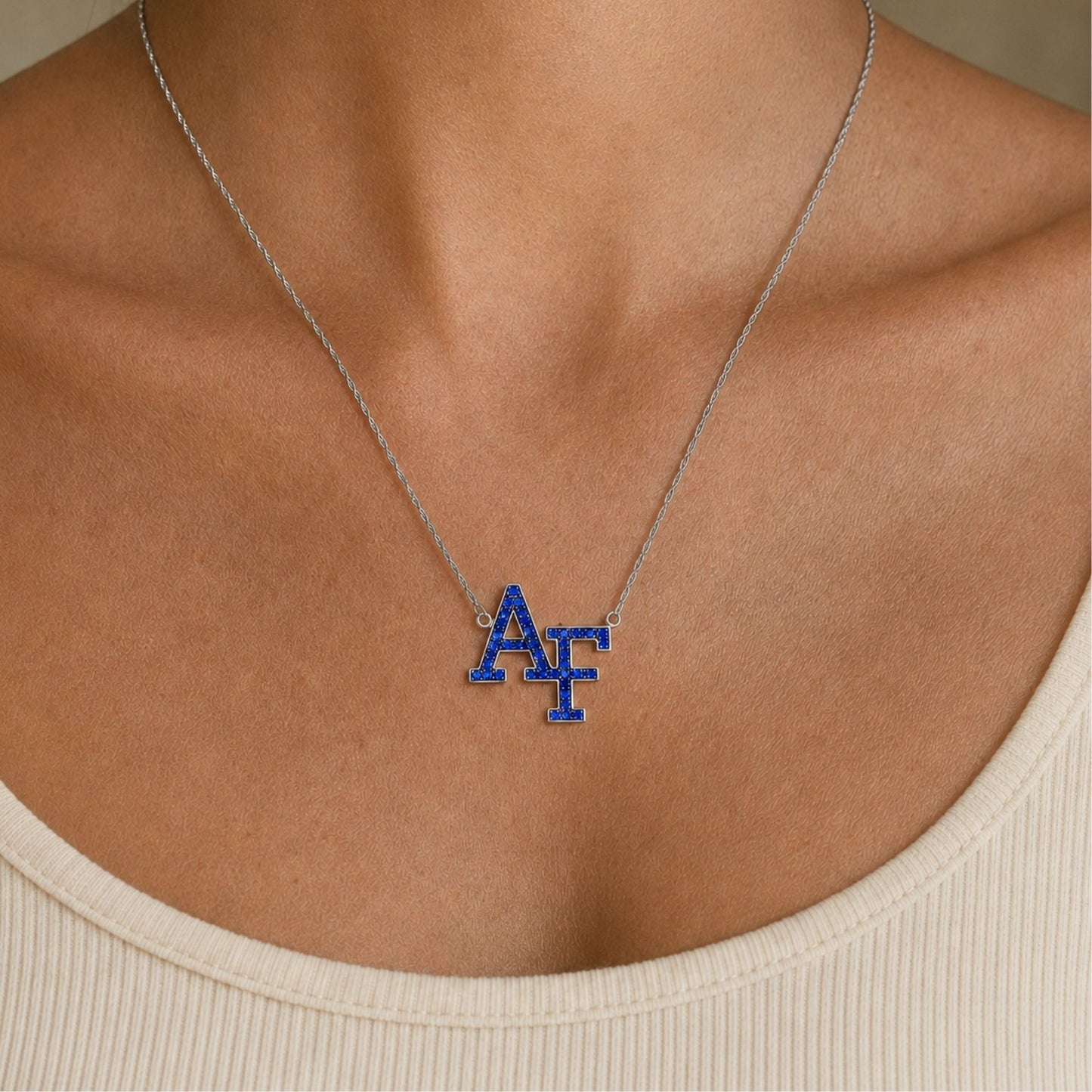 Air Force Crystal Logo Necklace