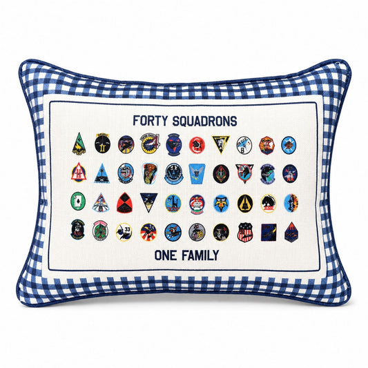 Forty Squadrons. One Family. Gingham Pillow - Rectangle