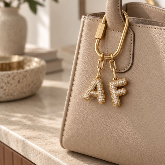 F (Force) Pavé Bubble Bag Charm
