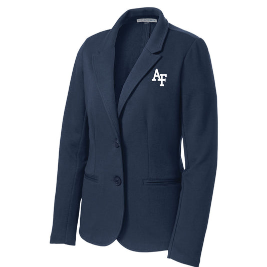 AF Classic Knit Blazer in navy with white AF logo on the chest