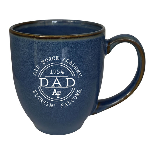 Air Force Academy Dad Heritage Mug in deep blue with vintage 1954 Fightin’ Falcons emblem