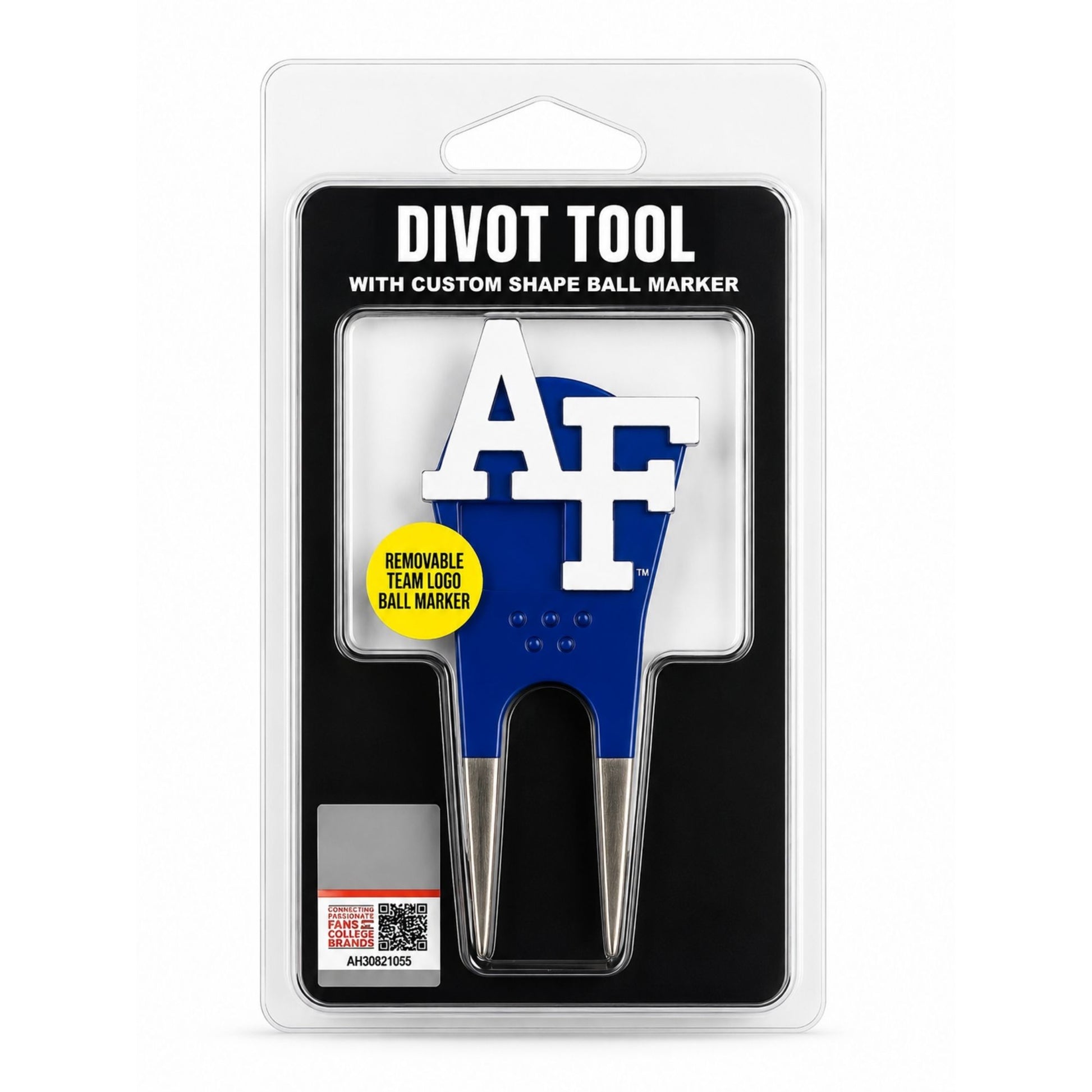 Air Force Academy divot tool with removable ball marker in retail packaging