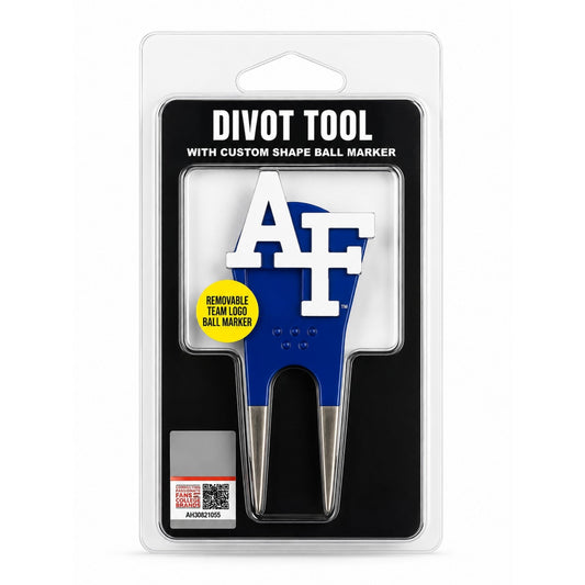 Air Force Academy divot tool with removable ball marker in retail packaging