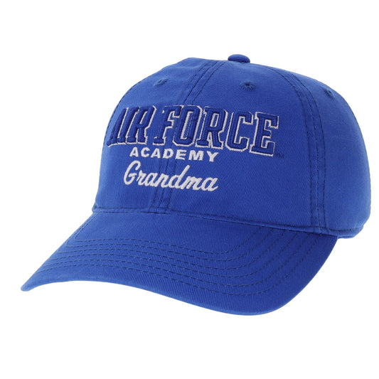 Air Force Academy Grandma Hat in royal blue with embroidered Air Force Academy Grandma text