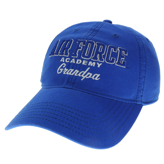 Air Force Academy Grandpa Hat in royal blue with embroidered Air Force Academy Grandpa text