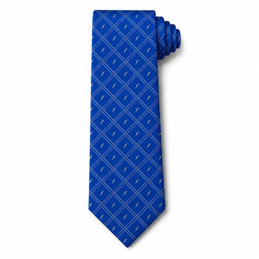 Air Force Academy lightning bolt lattice necktie in blue with repeating pattern and standard width