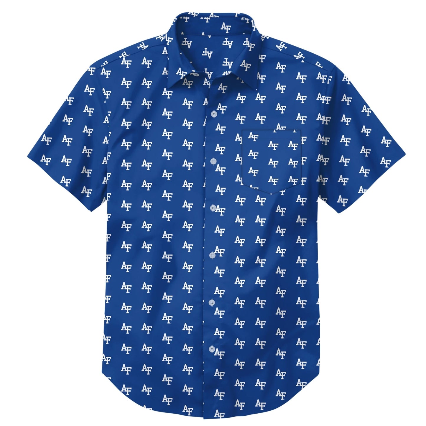 Air Force Academy Men’s Royal Blue AF All-Over Print Button-Up Shirt