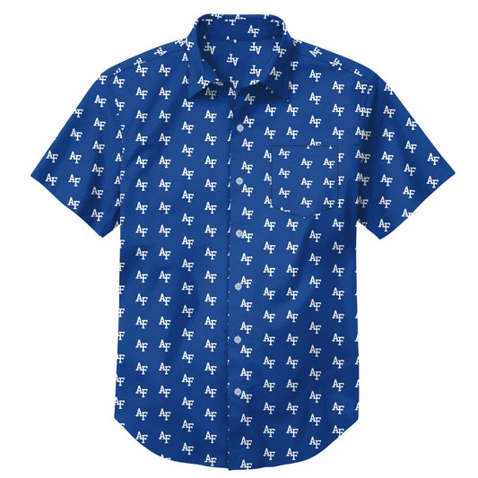 Air Force Academy Men’s Royal Blue AF All-Over Print Button-Up Shirt