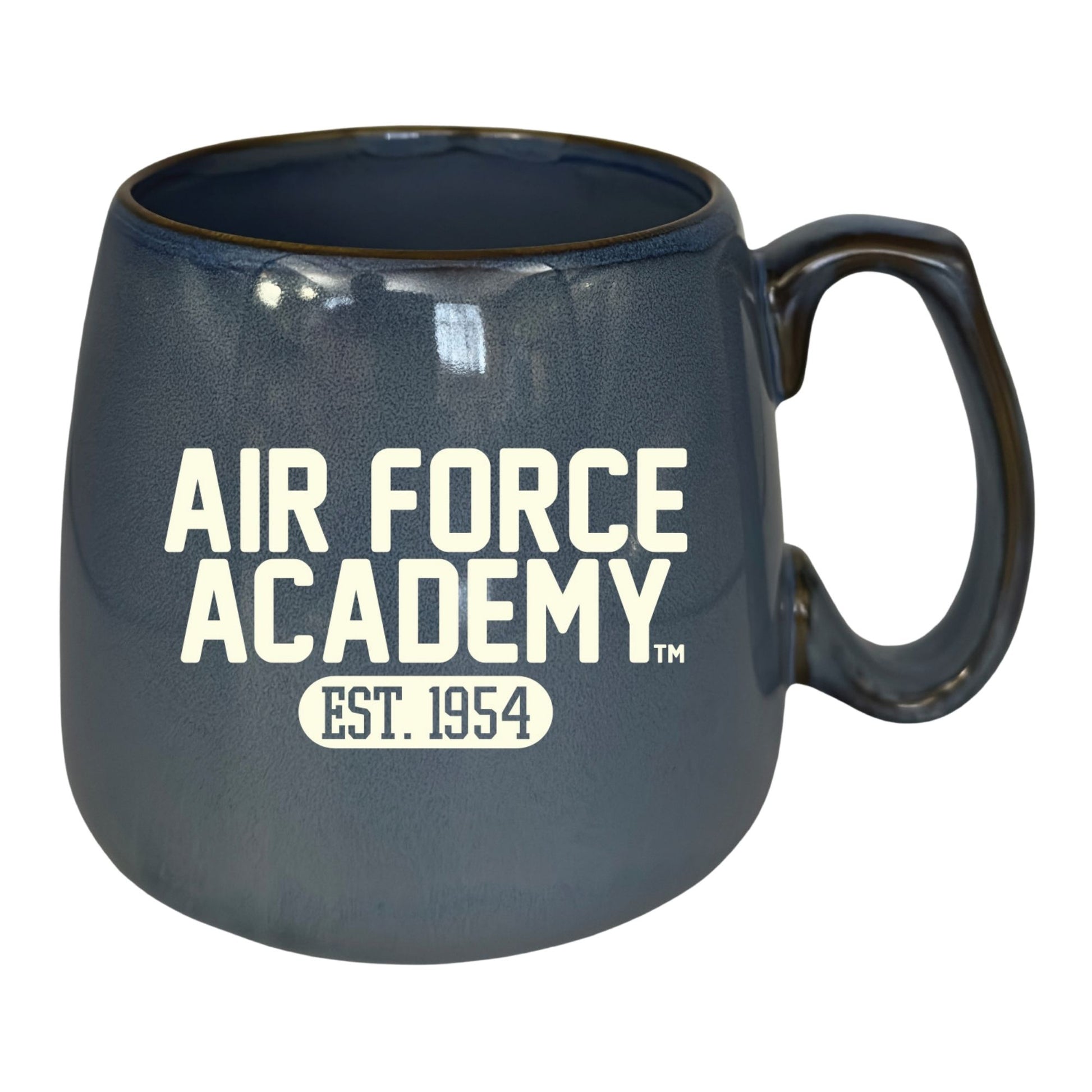 Air Force Academy Rocky Mountain 15oz ceramic mug with textured finish and bold design