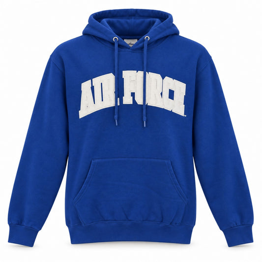 Royal blue Air Force Courtside Hoodie with white appliqué lettering