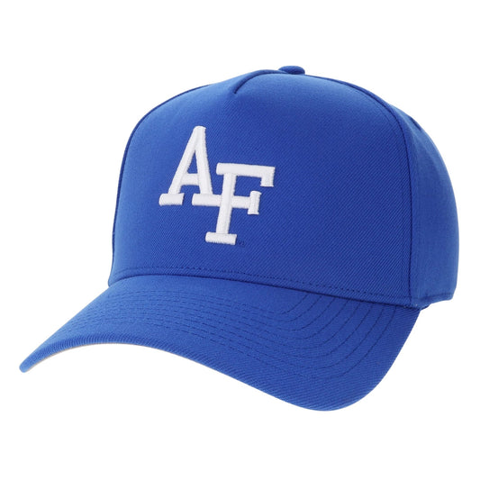 royal blue Air Force coach cap with white AF logo on front