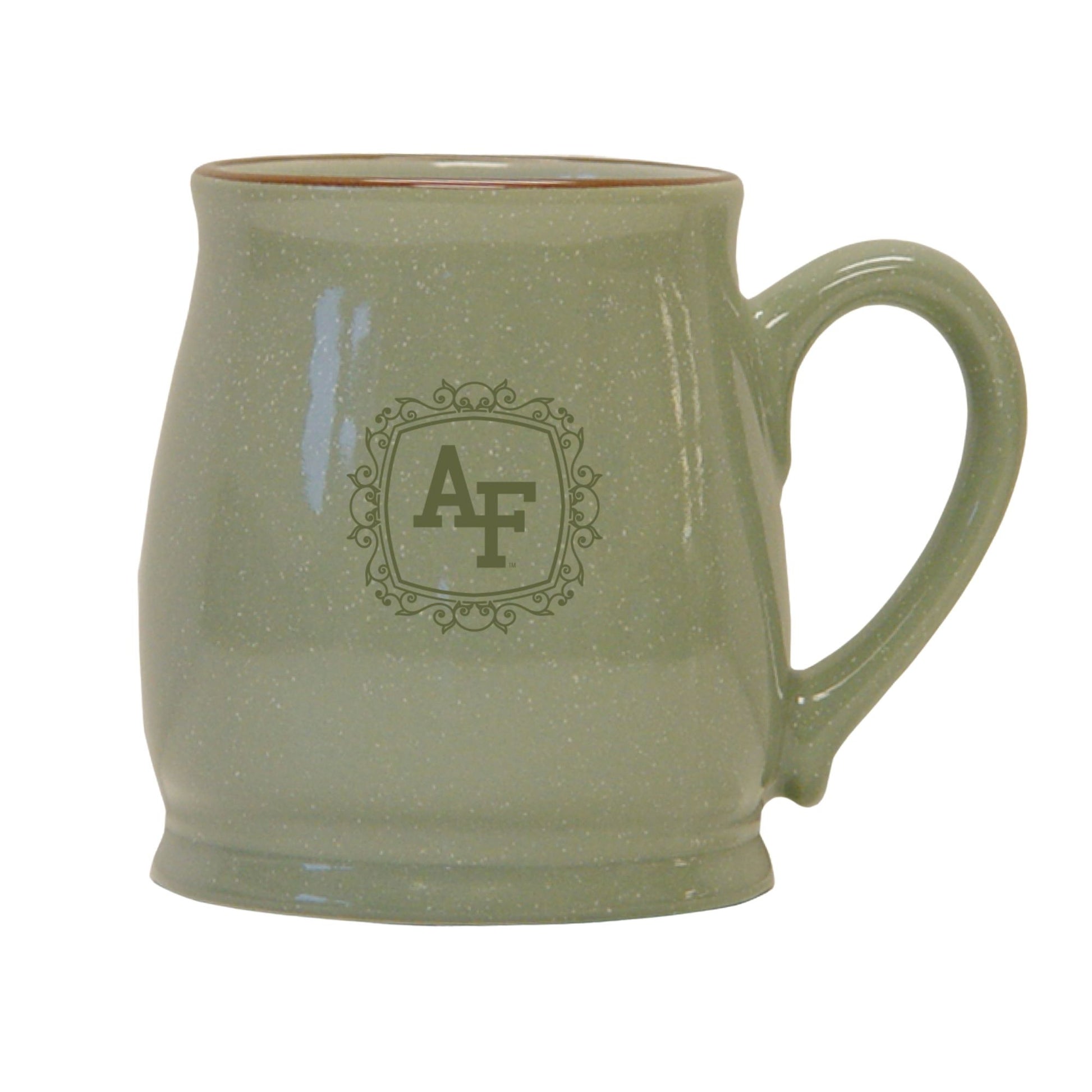 Air Force Heirloom Crest Mug in evergreen with ornate AF crest design