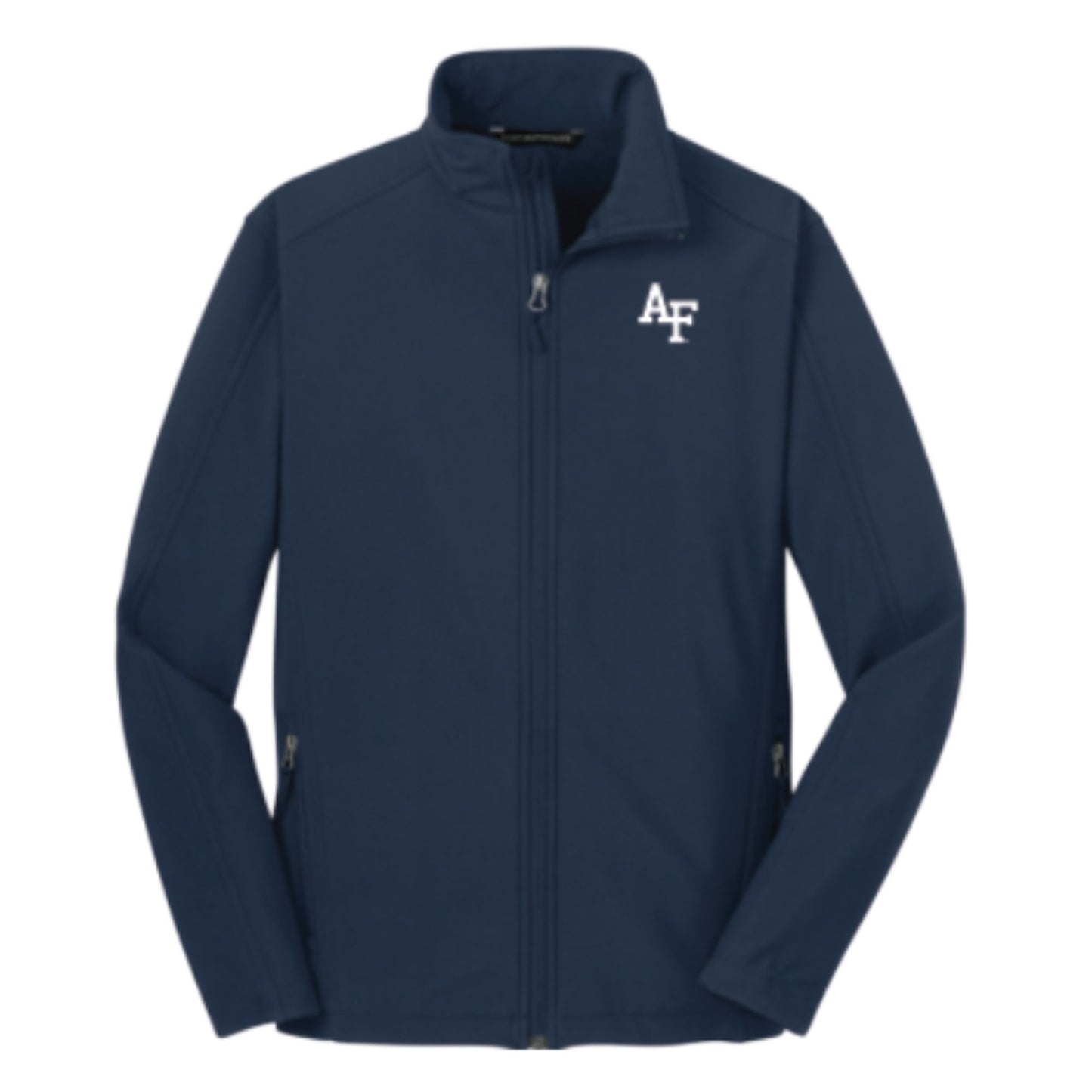 Air Force Men’s Summit Soft Shell Jacket in dark blue with embroidered AF logo