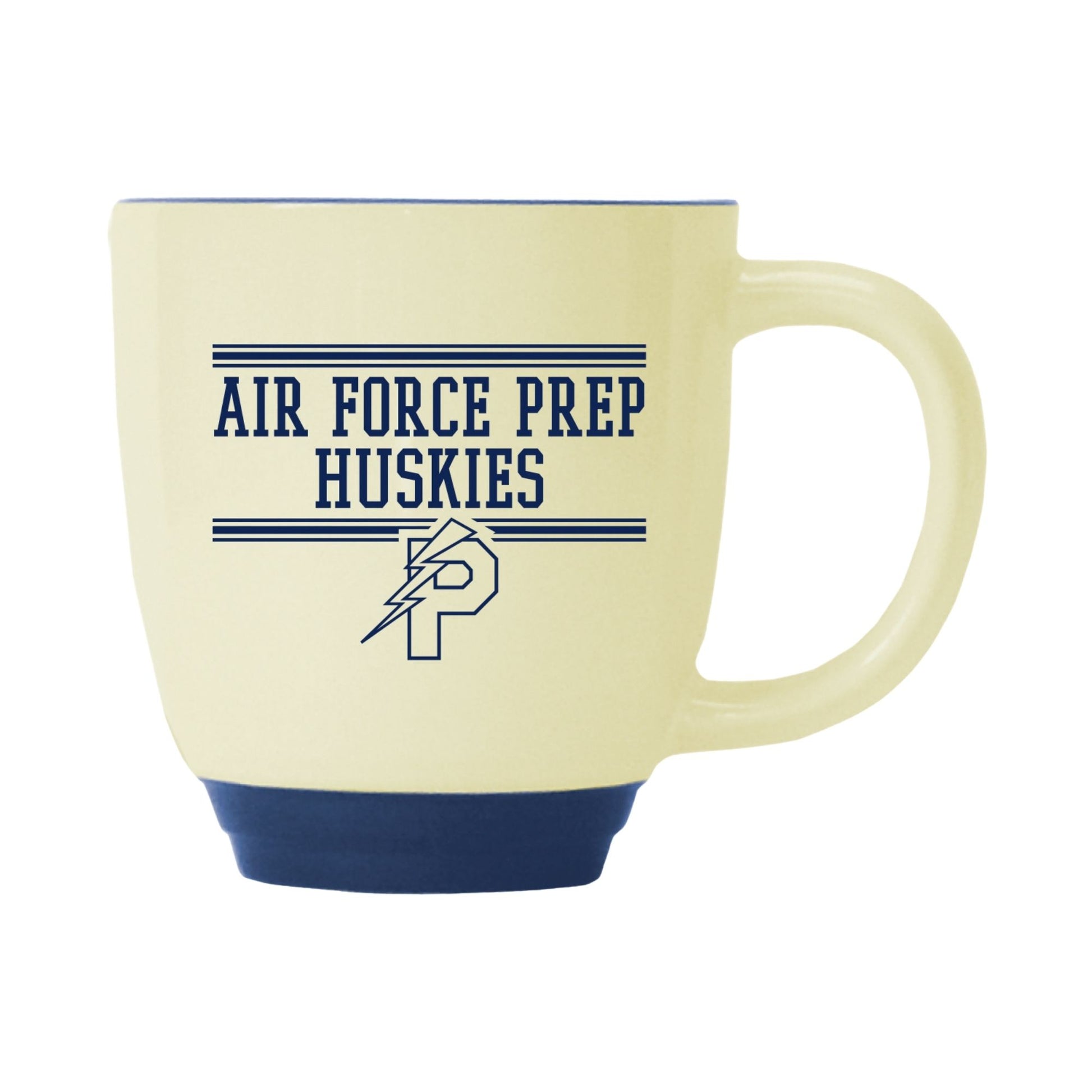 Air Force Prep Huskies Bistro Mug 14 oz with two-tone design and Huskies graphic