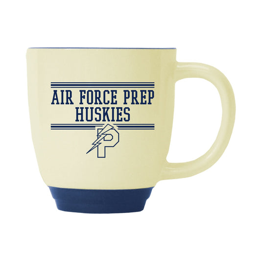 Air Force Prep Huskies Bistro Mug 14 oz with two-tone design and Huskies graphic