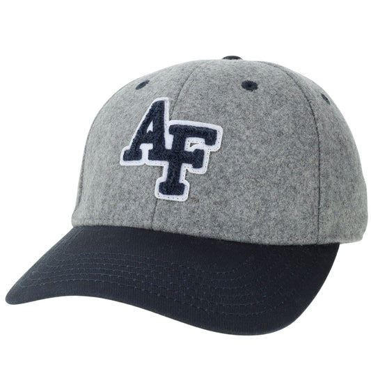 Air Force Vintage Wool Hat in grey and navy with textured AF logo and curved bill