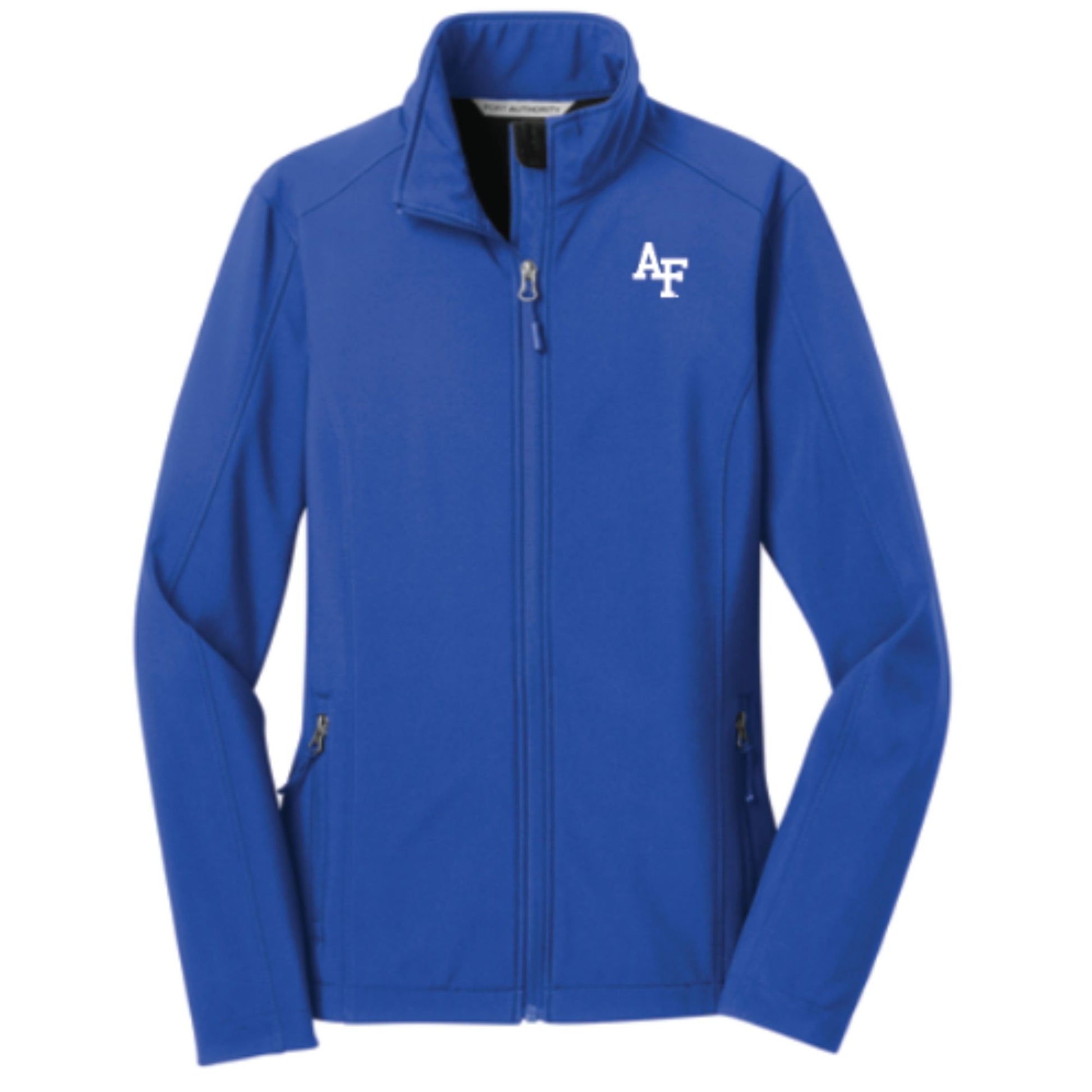 Air Force Women’s Summit Soft Shell Jacket in royal blue with embroidered AF logo