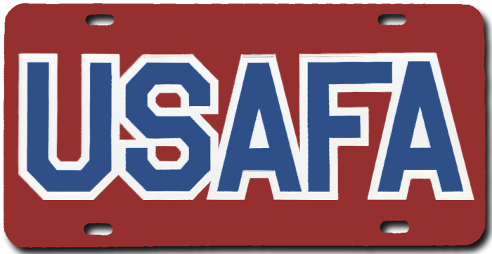 Red Class USAFA License Plate