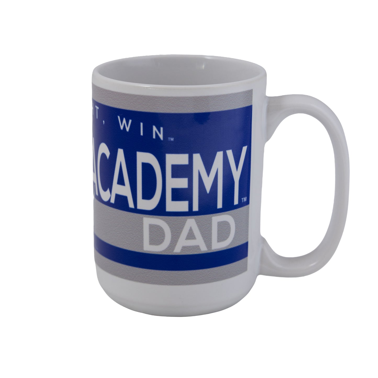 15oz Dad Air Force Mighty Mug with blue and gray wrap design and handle