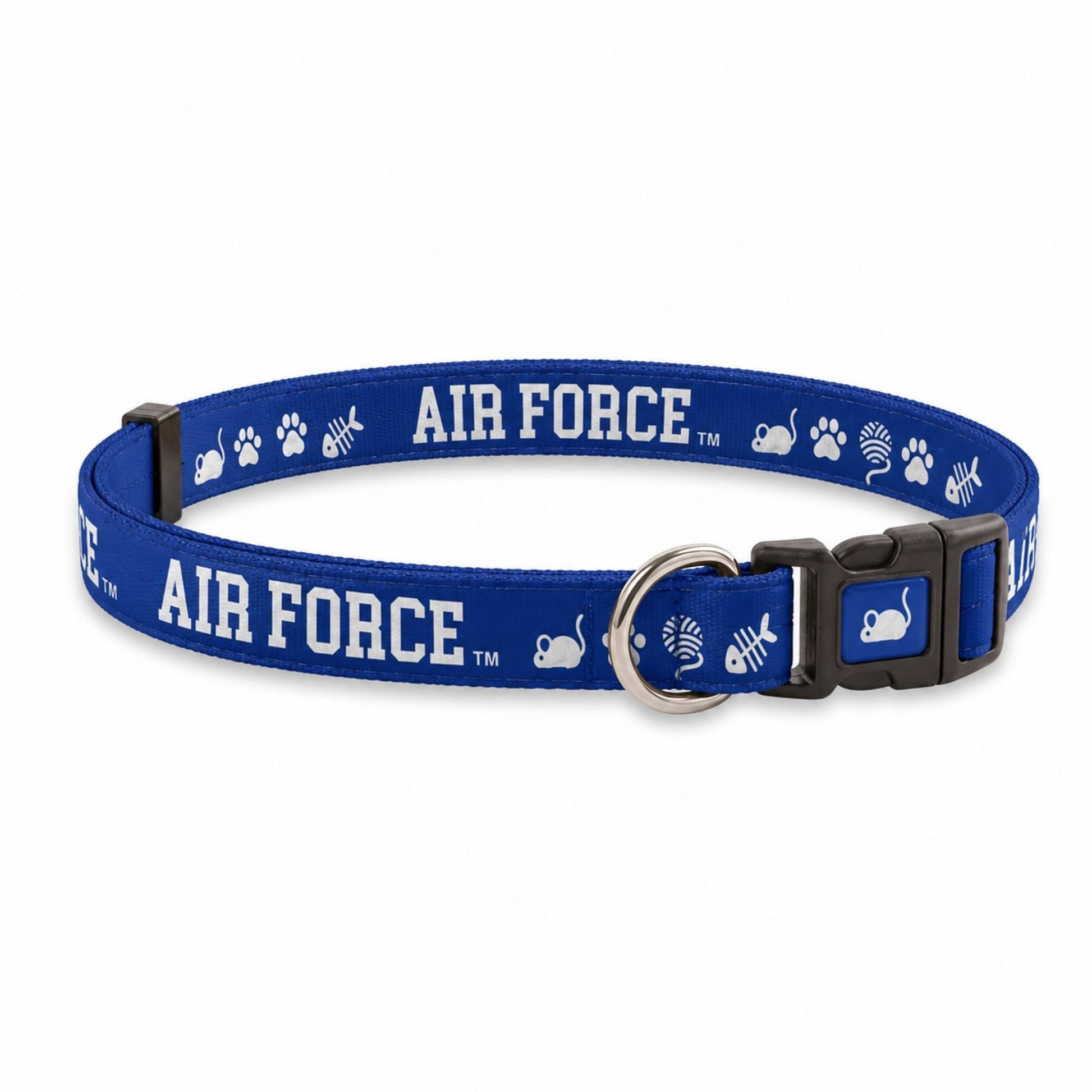 Blue Falcon Fan cat collar with Air Force graphics and breakaway buckle