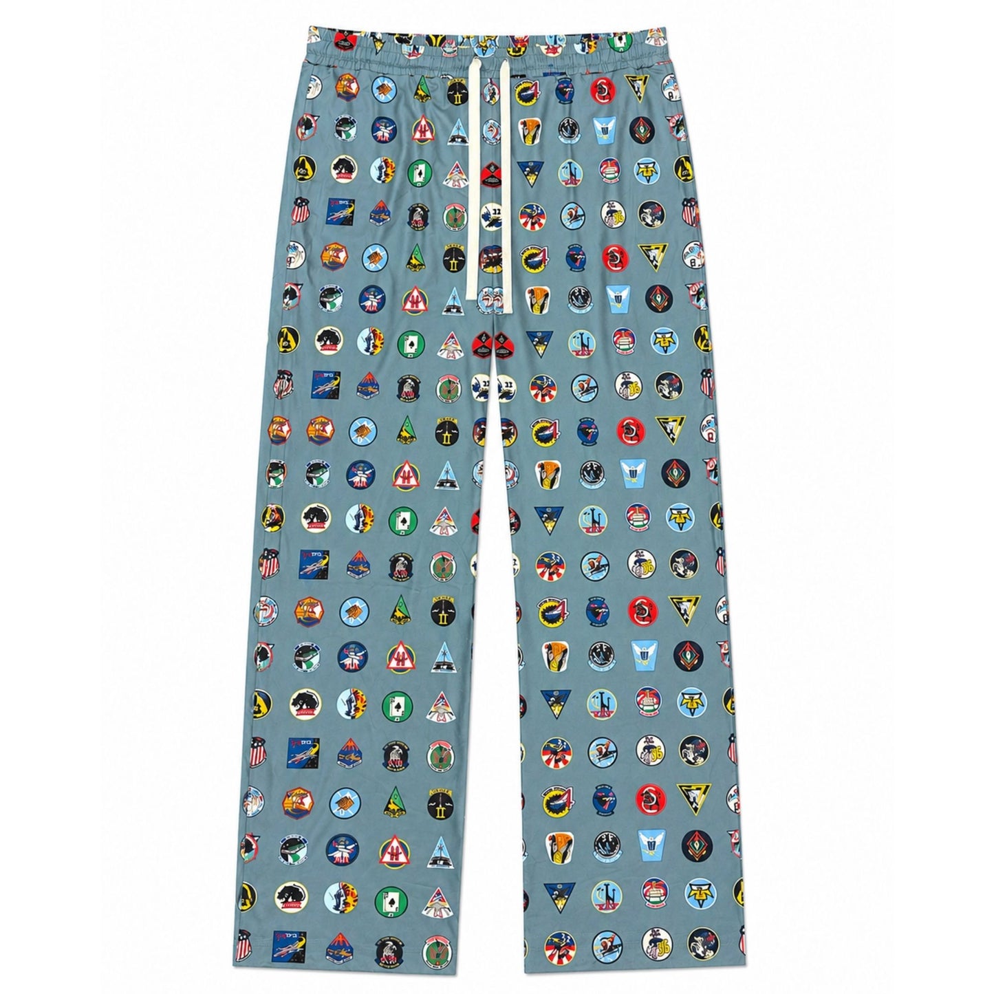 Forty Squadron One Family pajama pants featuring an all-over squadron insignia print, adjustable drawstring waistband, and relaxed lounge fit.