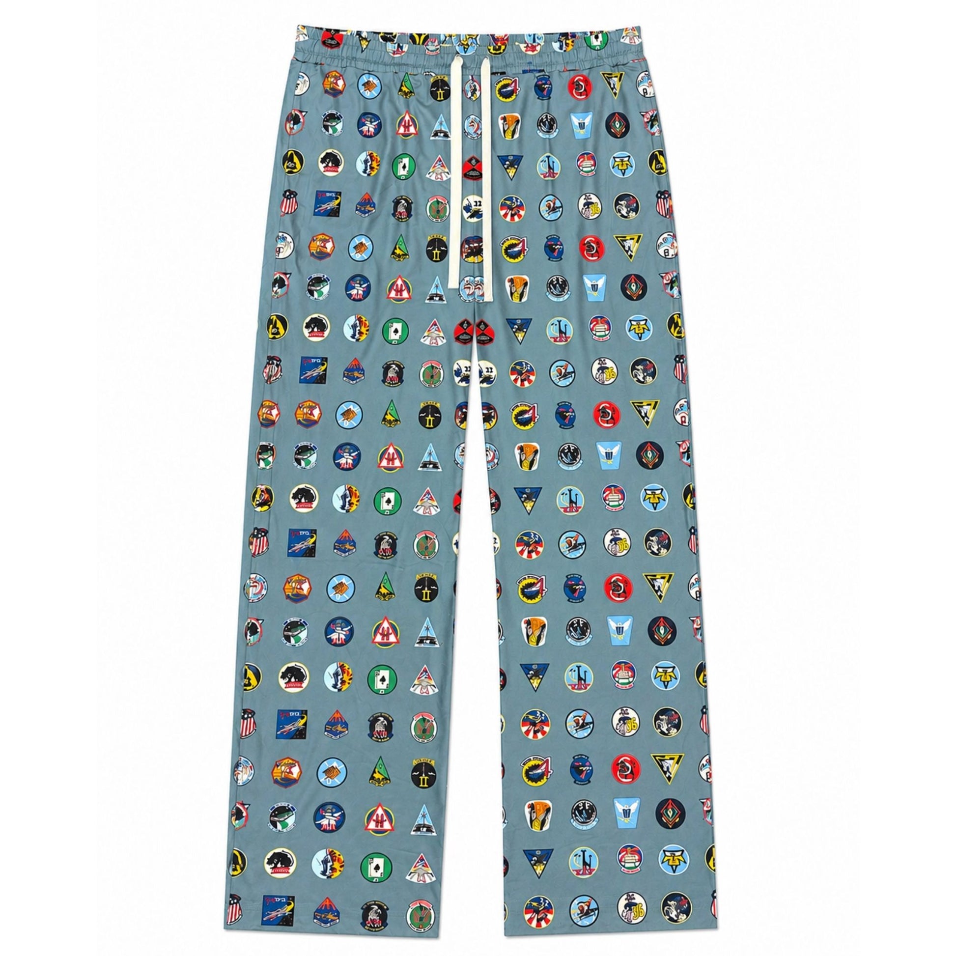 Forty Squadron One Family pajama pants featuring an all-over squadron insignia print, adjustable drawstring waistband, and relaxed lounge fit.
