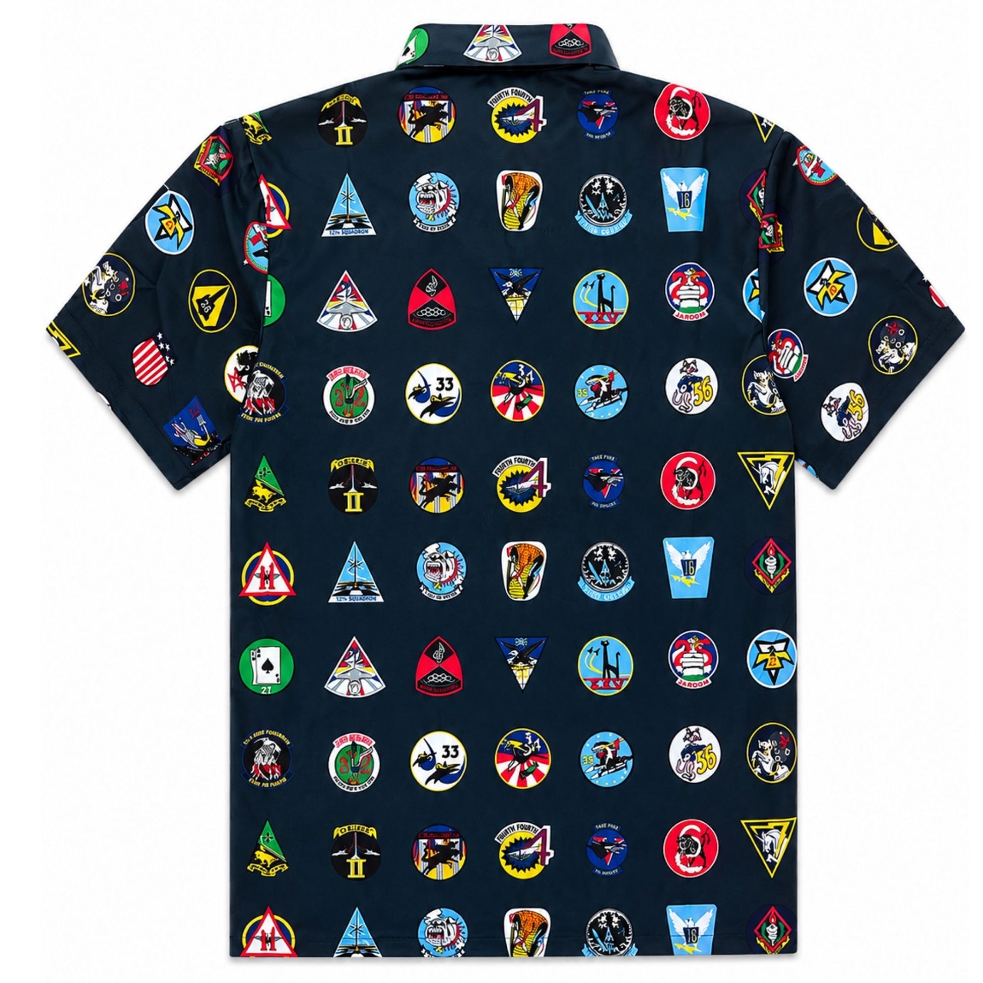 Show your USAFA spirit with the Forty Squadrons. One Family. Polo featuring all 40 squadron emblems and a comfortable 88% polyester, 12% spandex performance fabric.