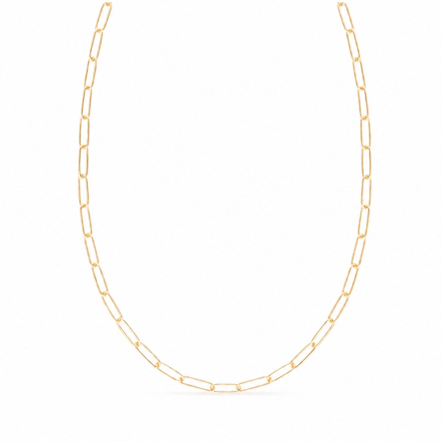18k gold-plated My Cadet paperclip charm necklace adjustable from 18 to 21 inches
