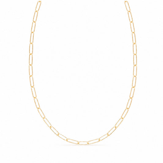 18k gold-plated My Cadet paperclip charm necklace adjustable from 18 to 21 inches