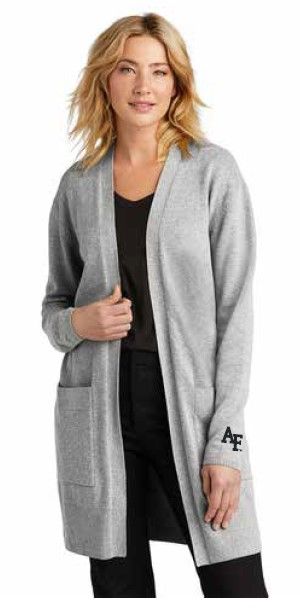 Grey Open Front Cardigan Sweater Mercer