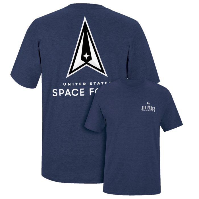 Space Force T-Shirt with Back Graphic - Dark Blue