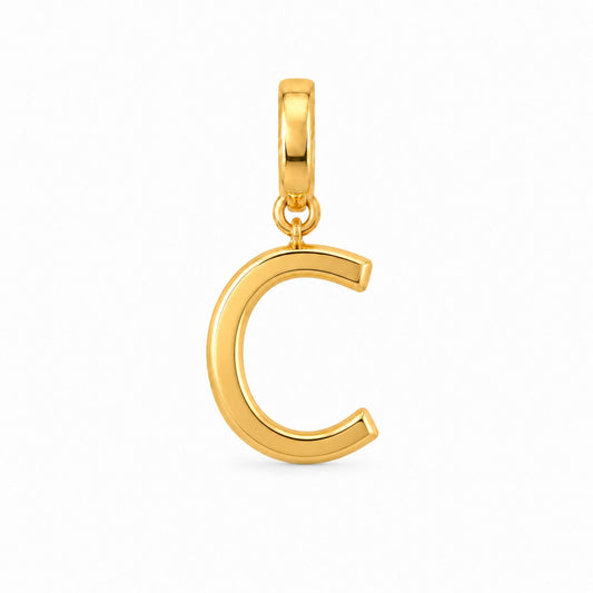 18k gold-plated letter C cadet charm with clasp for a personalized USAFA necklace