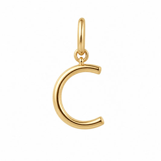 18k gold-plated letter C cadet charm with clasp for a personalized USAFA necklace