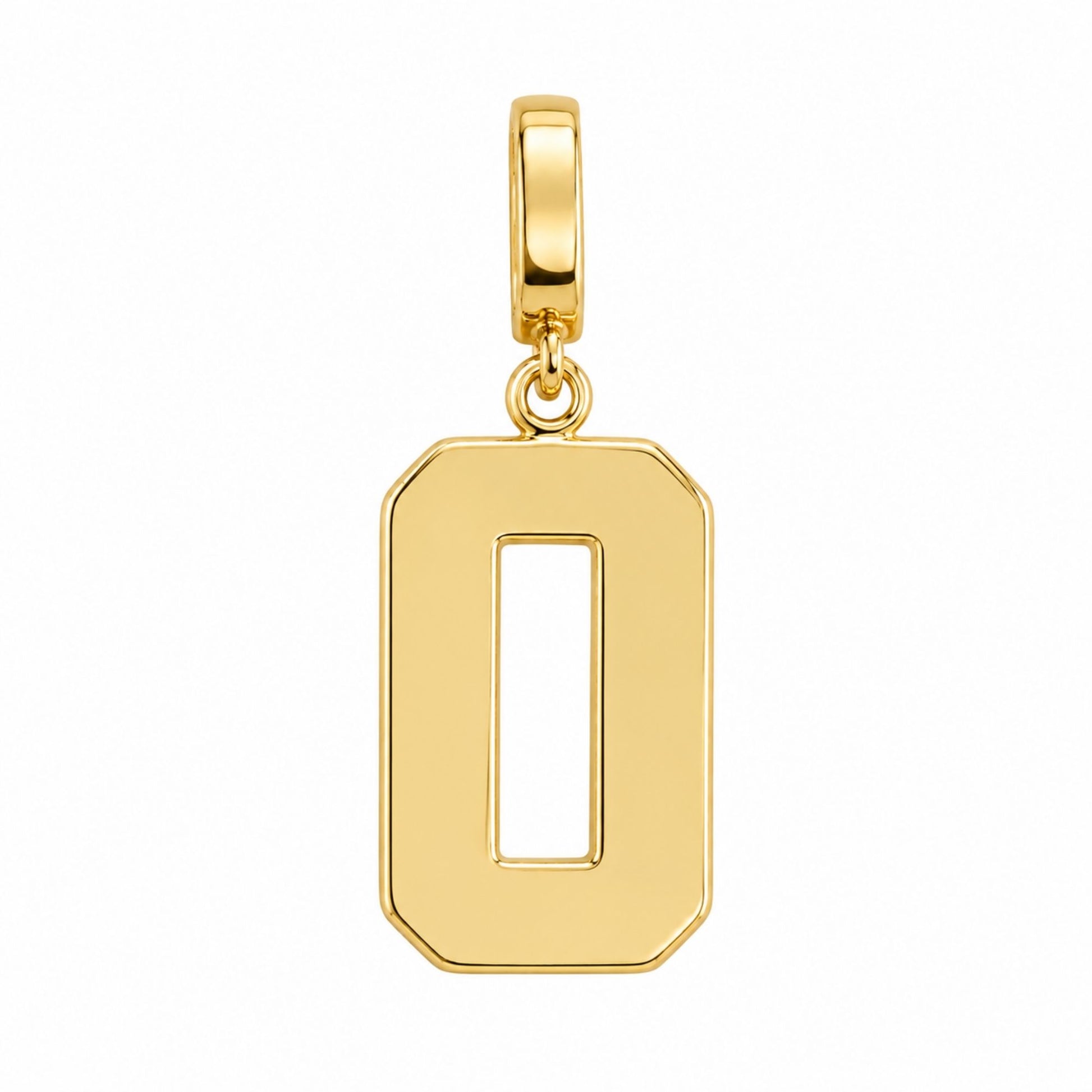 18k gold-plated USAFA cadet squadron number 0 charm with clasp