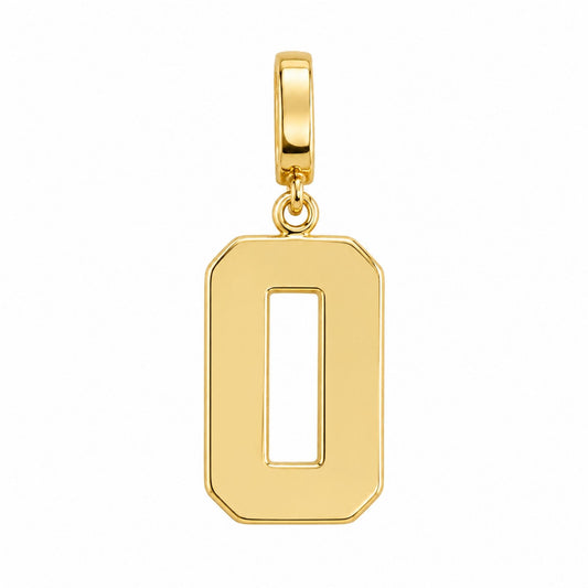 18k gold-plated USAFA cadet squadron number 0 charm with clasp