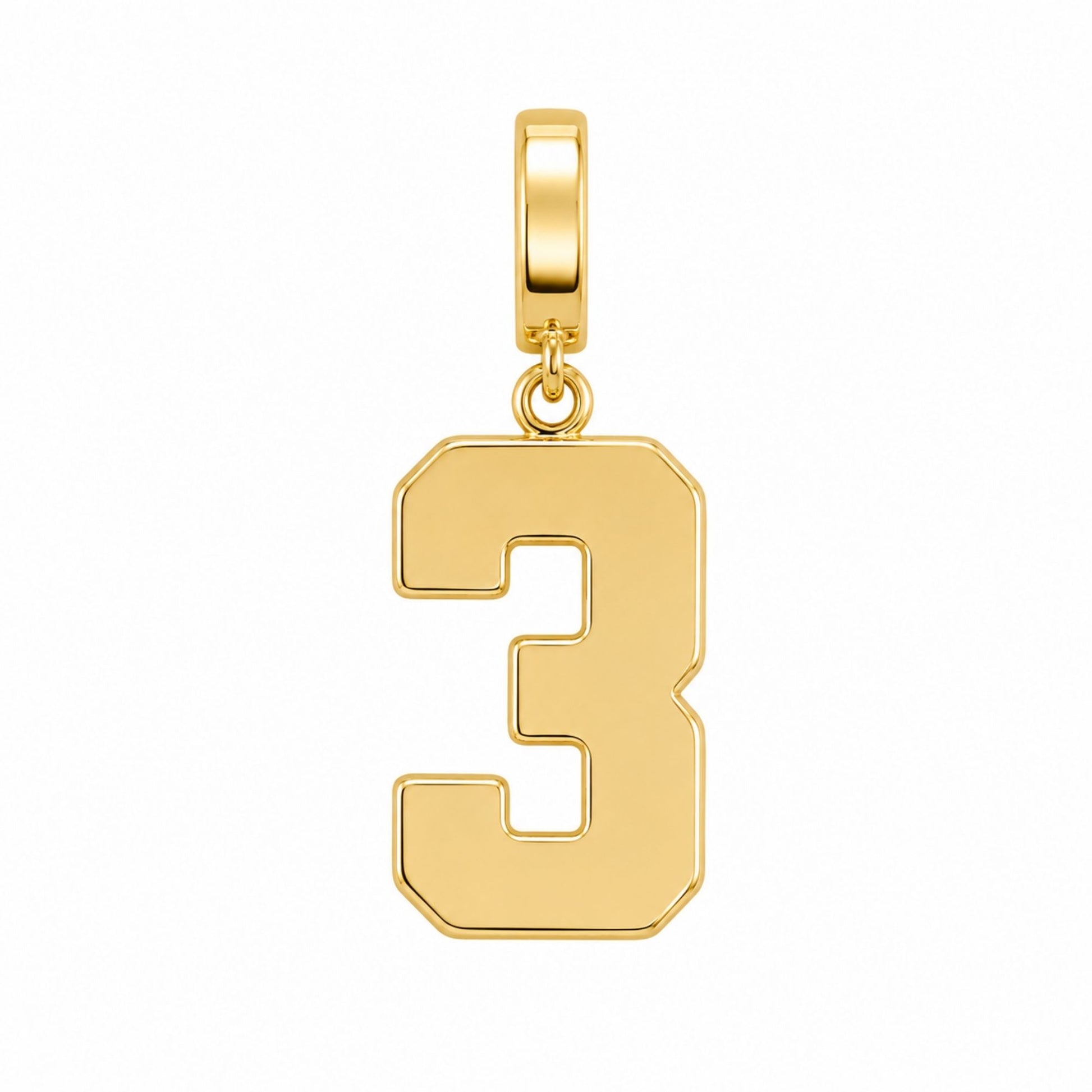 18k gold-plated USAFA cadet squadron number 3 charm with clasp