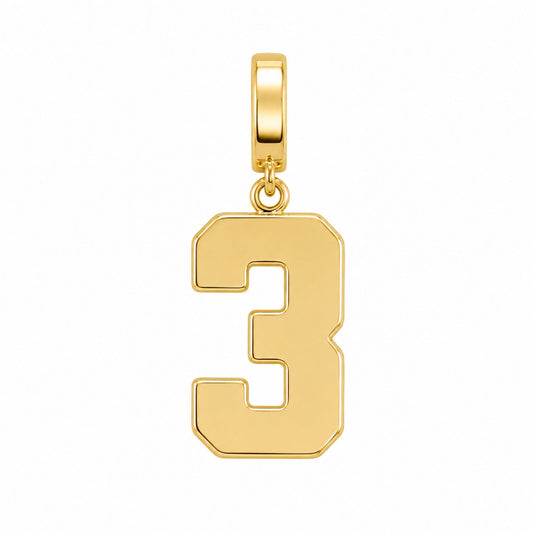 18k gold-plated USAFA cadet squadron number 3 charm with clasp