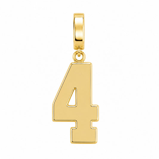18k gold-plated USAFA cadet squadron number 4 charm with clasp
