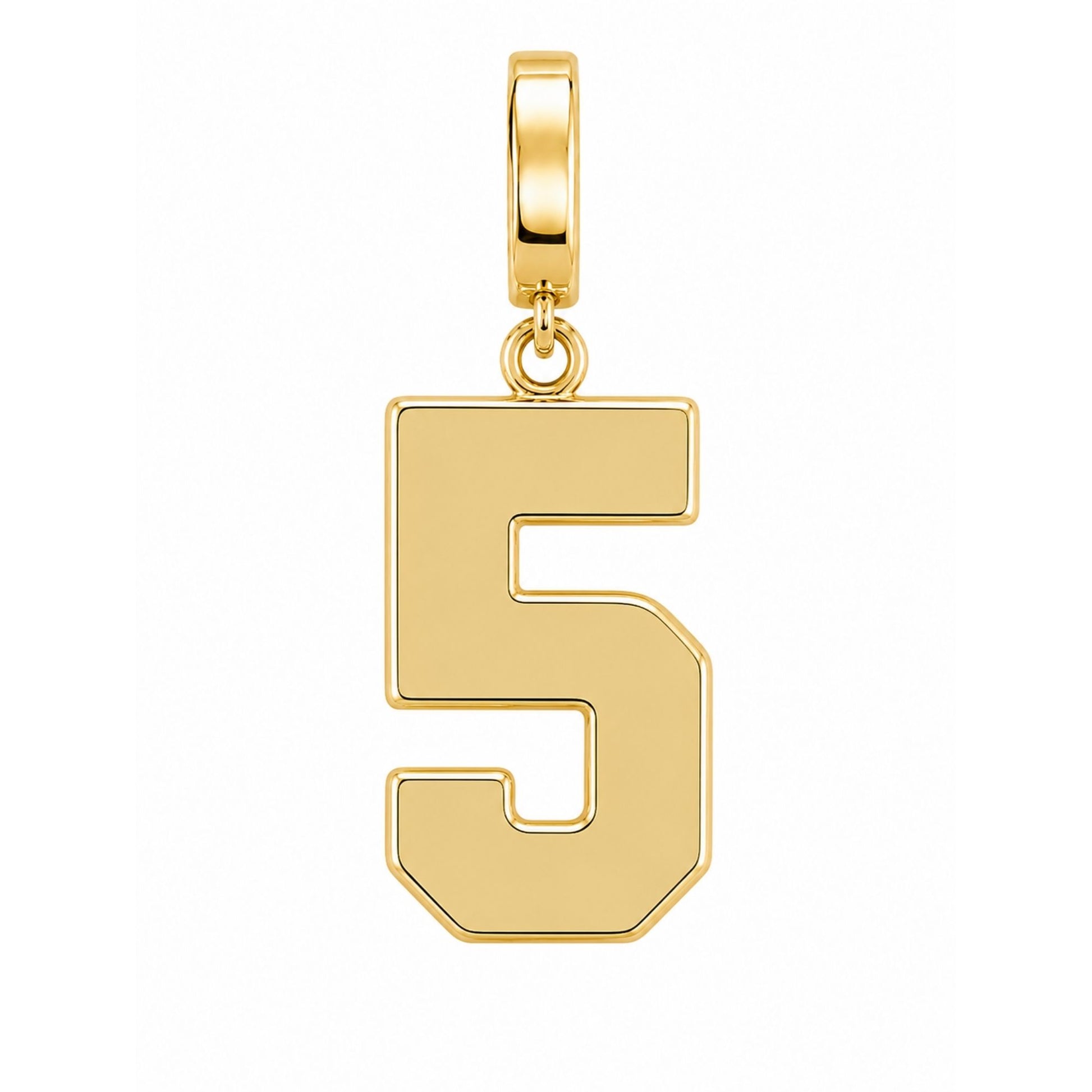 18k gold-plated USAFA cadet squadron number 5 charm with clasp