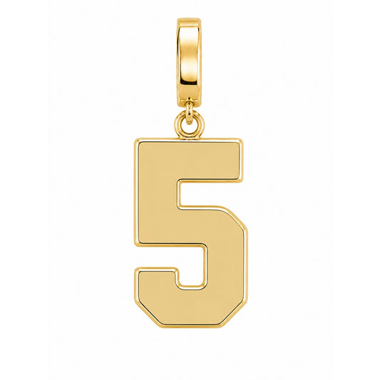 18k gold-plated USAFA cadet squadron number 5 charm with clasp