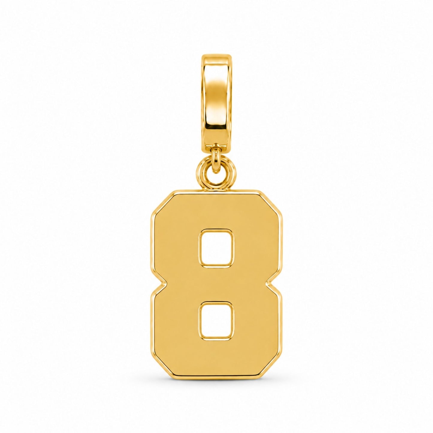 18k gold-plated USAFA cadet squadron number 8 charm with clasp