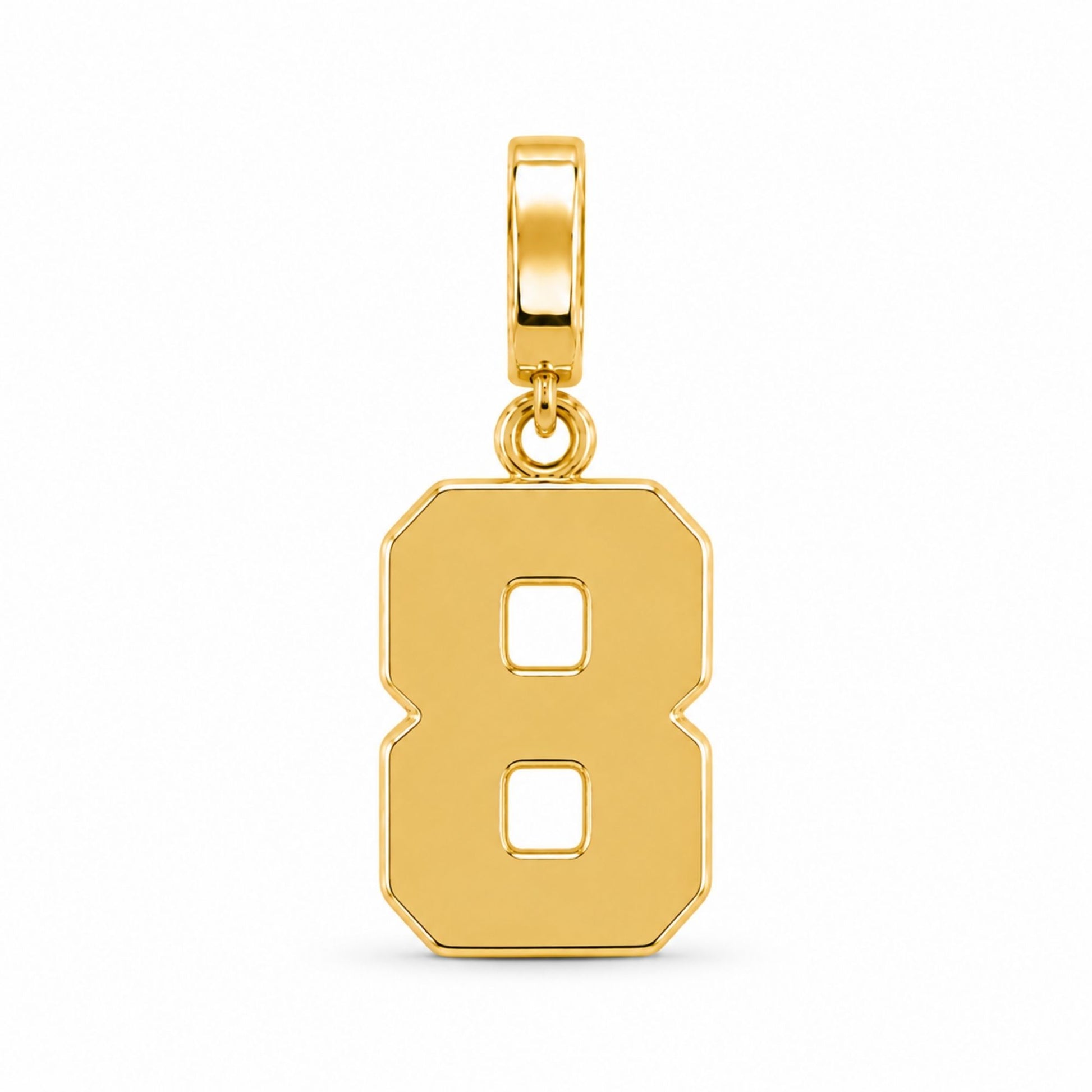 18k gold-plated USAFA cadet squadron number 8 charm with clasp