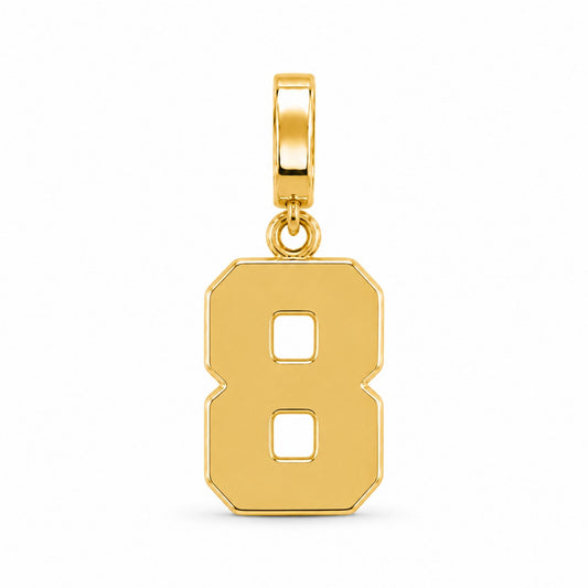 18k gold-plated USAFA cadet squadron number 8 charm with clasp