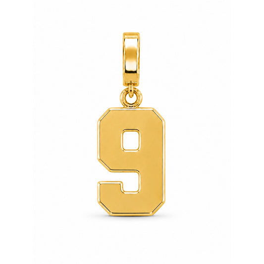 18k gold-plated USAFA cadet squadron number 9 charm with clasp
