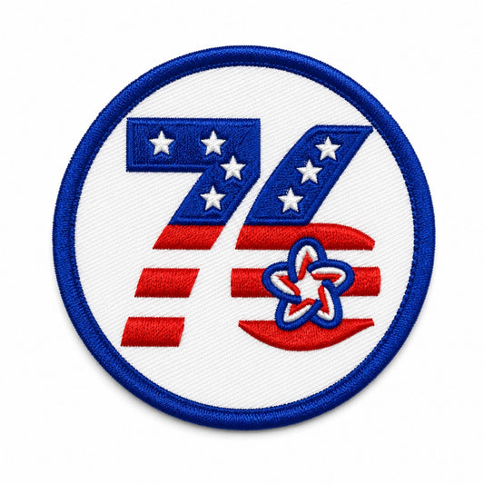 Special Edition USAFA Class of 1976 embroidered round patch in red, white, and blue
