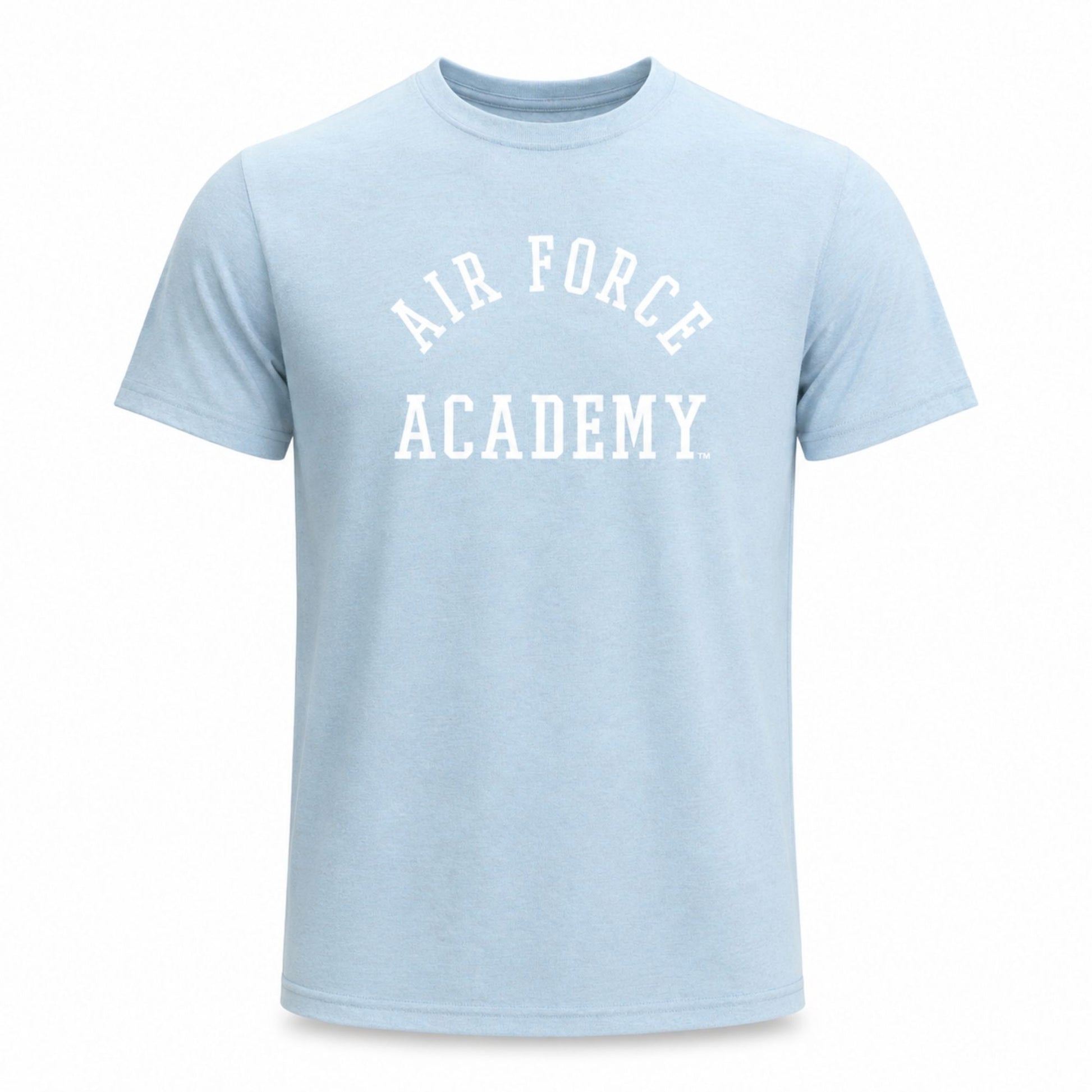USAFA Eco Essential T-Shirt in light blue with Air Force Academy graphic on front